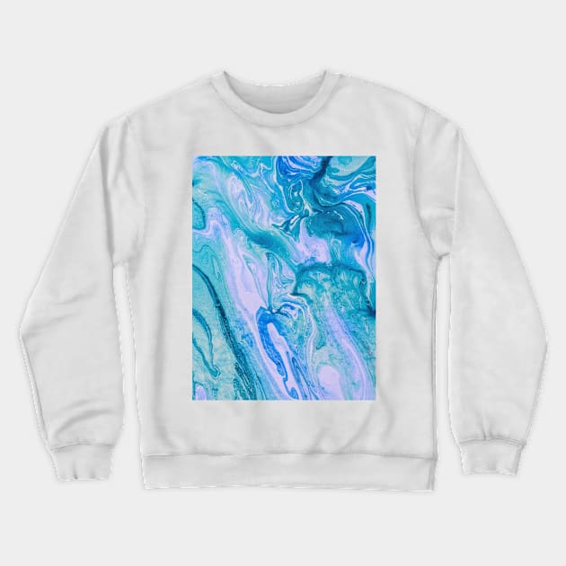 Lavender Purple & Turquoise Blue Watercolor Crewneck Sweatshirt by NewburyBoutique